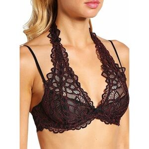 FREE PEOPLE Behind Your Eyes Underwire Bra 34C Black Combo